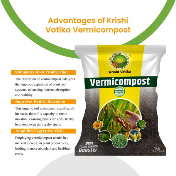 Krishi Vatika Vermicompost For Plants & Home Gardening Gandul Khat Kechua Khad Manufactured From Cow Dung Earthworm Compost No Smell,Not Wet,Free Flowing Dry Vermi Compost Fertilizer (1 Kg) - Image 2