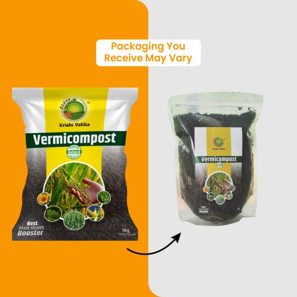 Krishi Vatika Vermicompost For Plants & Home Gardening Gandul Khat Kechua Khad Manufactured From Cow Dung Earthworm Compost No Smell,Not Wet,Free Flowing Dry Vermi Compost Fertilizer (1 Kg) - Image 6